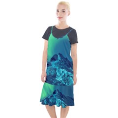 Aurora Borealis Sky Winter Snow Mountains Night Camis Fishtail Dress by Pakjumat