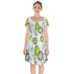 Circles Still Life Short Sleeve Bardot Dress by Pakjumat