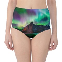 Aurora Borealis Nature Sky Light Classic High-waist Bikini Bottoms by Pakjumat