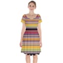 Neopolitan Horizontal Lines Strokes Short Sleeve Bardot Dress View1