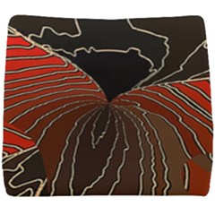 Red Gold Black Voracious Plant Leaf Seat Cushion by Pakjumat