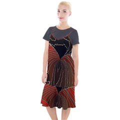 Red Gold Black Voracious Plant Leaf Camis Fishtail Dress by Pakjumat