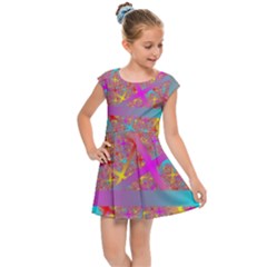 Geometric Abstract Colorful Kids  Cap Sleeve Dress by Pakjumat