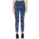 Abstract Blue Wave Texture Patten Pocket Leggings  View1