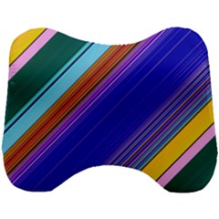 Color Lines Slanting Green Blue Head Support Cushion by Pakjumat