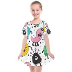 Funny Monster Pattern Kids  Smock Dress by Pakjumat