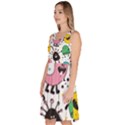 Funny Monster Pattern Knee Length Skater Dress With Pockets View2