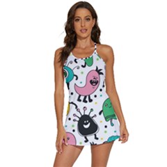 Funny Monster Pattern 2-in-1 Flare Activity Dress by Pakjumat