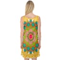 Mandala Patterns Yellow Sleeveless Satin Nightdress View2