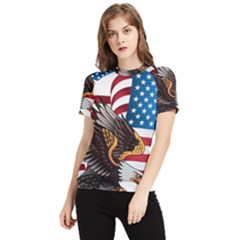 American Eagle Clip Art Women s Short Sleeve Rash Guard by Maspions