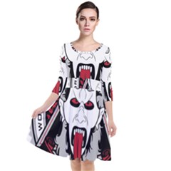 Krampus Quarter Sleeve Waist Band Dress by Maspions