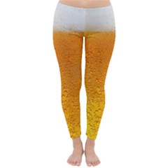 Beer Bubbles Pattern Classic Winter Leggings by Maspions