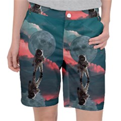 Astronaut Moon Space Nasa Planet Women s Pocket Shorts by Maspions