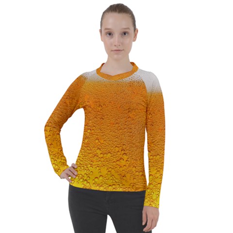 Beer Bubbles Pattern Women s Pique Long Sleeve T-shirt by Maspions