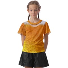 Beer Bubbles Pattern Kids  Front Cut T-shirt by Maspions