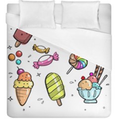 Doodle Cartoon Drawn Cone Food Duvet Cover (king Size) by Hannah976