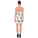 Doodle Cartoon Drawn Cone Food One Shoulder Ring Trim Bodycon Dress View2