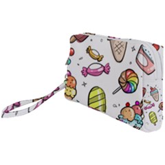 Doodle Cartoon Drawn Cone Food Wristlet Pouch Bag (small) by Hannah976