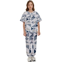 Geometric Triangle Modern Mosaic Kids  T-shirt And Pants Sports Set by Hannah976