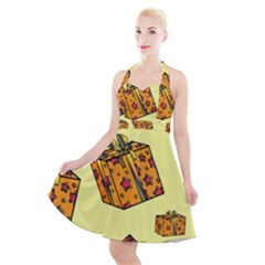 I Wish You All The Gifts Halter Party Swing Dress  by ConteMonfrey