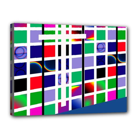 Color Graffiti Pattern Geometric Canvas 16  X 12  (stretched) by Hannah976