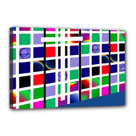 Color Graffiti Pattern Geometric Canvas 18  X 12  (stretched) by Hannah976