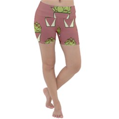 Cactus Pattern Background Texture Lightweight Velour Yoga Shorts by Hannah976