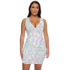 Dots Color Rows Columns Background Draped Bodycon Dress by Hannah976