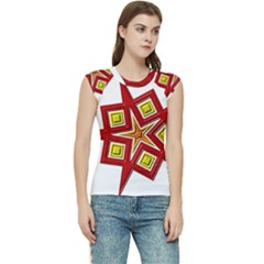 Pattern Tile Decorative Design Star Women s Raglan Cap Sleeve T-shirt by Hannah976