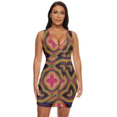 Kaleidoscope Art Pattern Ornament Draped Bodycon Dress by Hannah976