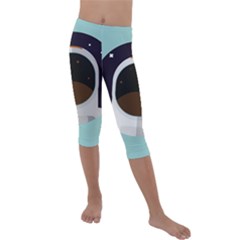 Astronaut Space Astronomy Universe Kids  Lightweight Velour Capri Leggings  by Sarkoni