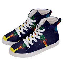 Rocket Halftone Astrology Astronaut Men s Hi-top Skate Sneakers by Sarkoni