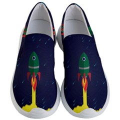 Rocket Halftone Astrology Astronaut Women s Lightweight Slip Ons by Sarkoni