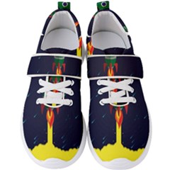 Rocket Halftone Astrology Astronaut Men s Velcro Strap Shoes by Sarkoni