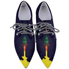 Rocket Halftone Astrology Astronaut Pointed Oxford Shoes by Sarkoni