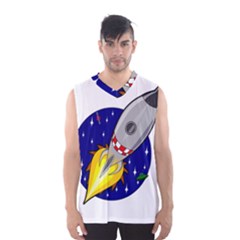 Rocket Ship Launch Vehicle Moon Men s Basketball Tank Top by Sarkoni