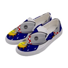 Rocket Ship Launch Vehicle Moon Women s Canvas Slip Ons by Sarkoni