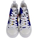 Rocket Ship Launch Vehicle Moon Women s Mid-Top Canvas Sneakers View1