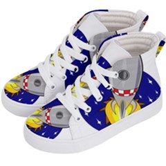 Rocket Ship Launch Vehicle Moon Kids  Hi-top Skate Sneakers by Sarkoni