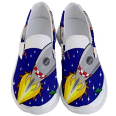 Rocket Ship Launch Vehicle Moon Men s Lightweight Slip Ons by Sarkoni