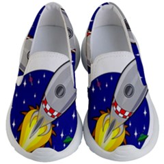 Rocket Ship Launch Vehicle Moon Kids Lightweight Slip Ons by Sarkoni