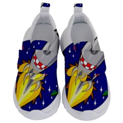 Rocket Ship Launch Vehicle Moon Kids  Velcro No Lace Shoes by Sarkoni