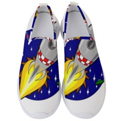 Rocket Ship Launch Vehicle Moon Men s Slip On Sneakers by Sarkoni