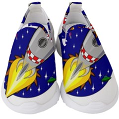 Rocket Ship Launch Vehicle Moon Kids  Slip On Sneakers by Sarkoni