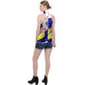 Rocket Ship Launch Vehicle Moon Halter Asymmetric Satin Top View2