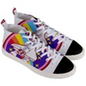 Badge Patch Pink Rainbow Rocket Men s Mid-Top Canvas Sneakers View3