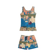 City Buildings Urban Dawn Kids  Boyleg Swimsuit by Sarkoni