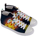 Rocket Take Off Missiles Cosmos Women s Mid-Top Canvas Sneakers View3