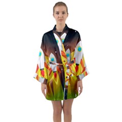 Rocket Take Off Missiles Cosmos Long Sleeve Satin Kimono by Sarkoni