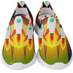 Rocket Take Off Missiles Cosmos Kids  Slip On Sneakers by Sarkoni